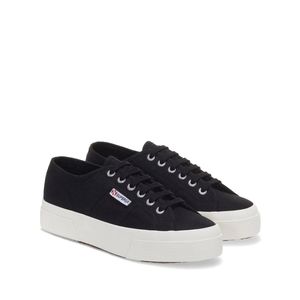 Superga 2740 Platform Sneakers in Black Avorio